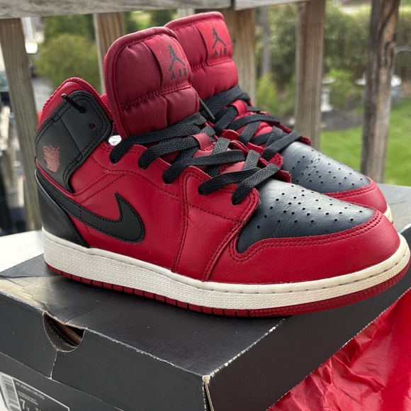 Jordan Other - Jordan Men’s Sneakers - Red and Black Mid-Top